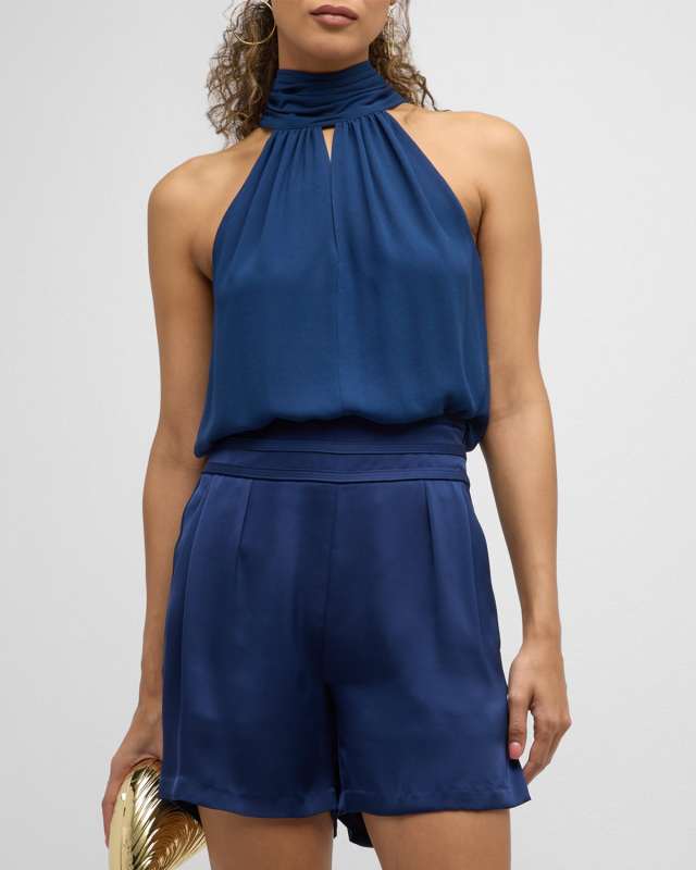 Sunny Satin Halter Blouse