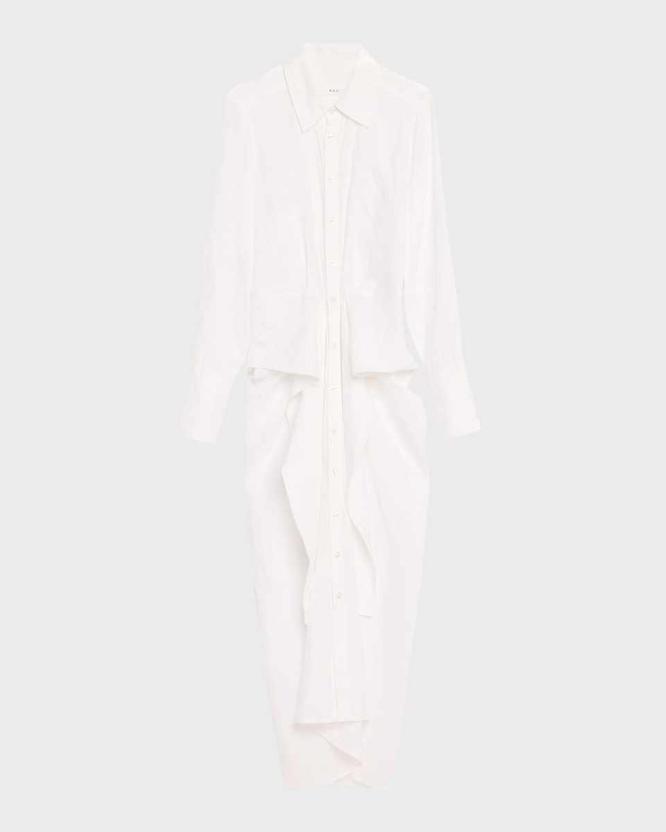 Carson Draped Linen Shirtdress