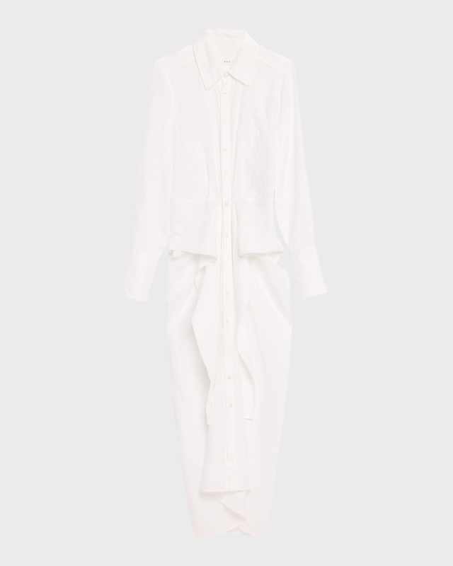 Carson Draped Linen Shirtdress
