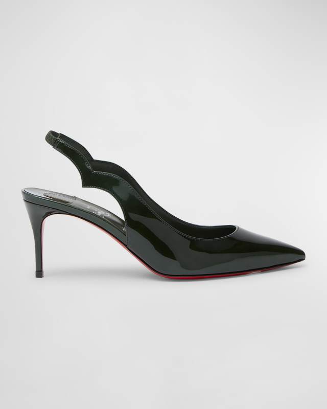 Hot Chick Patent Red Sole Slingback Pumps