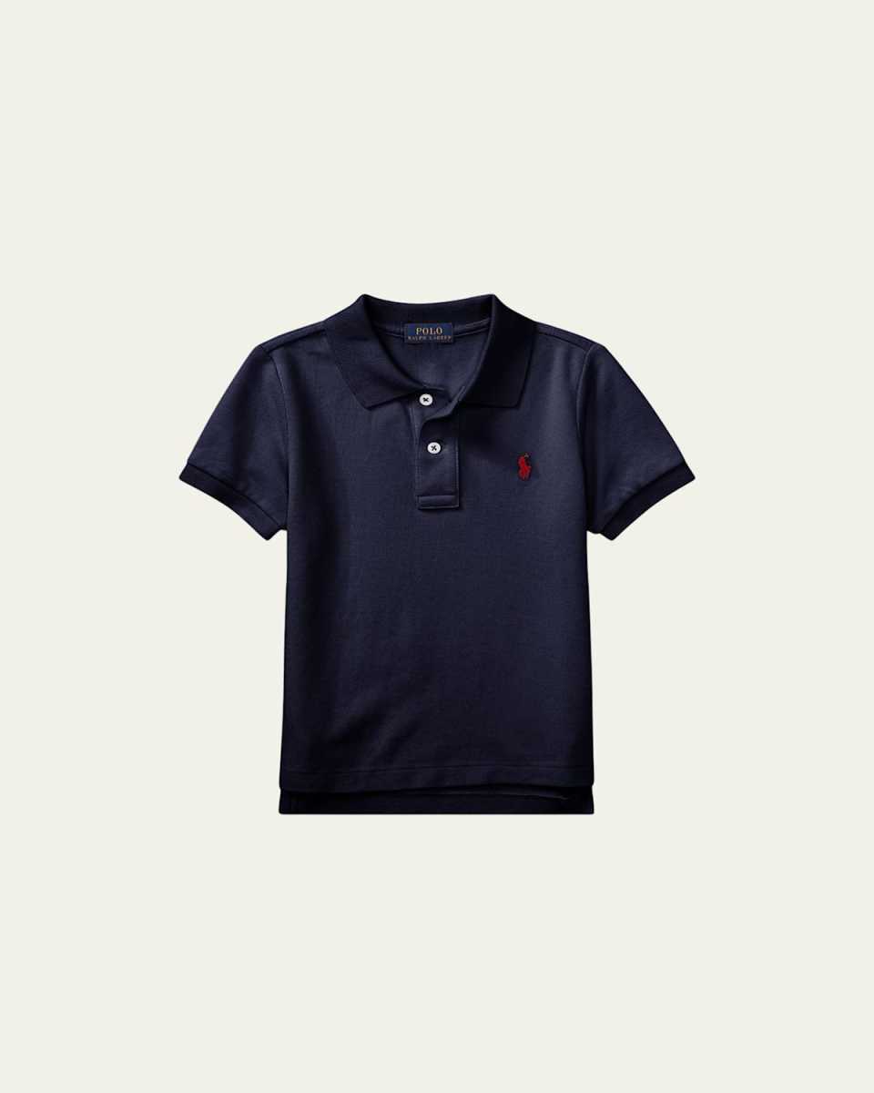 Short-Sleeve Logo Embroidery Polo Shirt, Size 4-