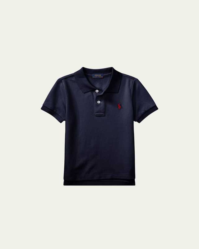 Short-Sleeve Logo Embroidery Polo Shirt, Size 4-