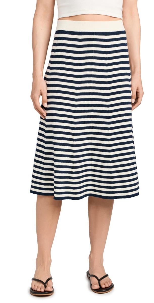 KULE The Flared Skirt Cream/Navy