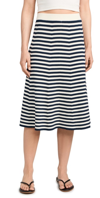 KULE The Flared Skirt Cream/Navy
