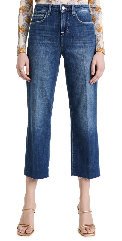 L'AGENCE Wanda Crop Wide Leg Jeans Sequoia