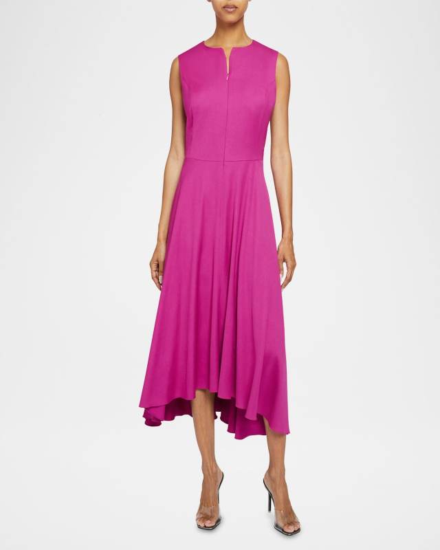 Madison Sleeveless Zip-Front Midi Dress