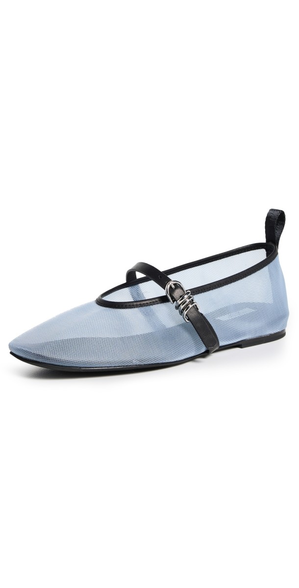 rag & bone Spire Mesh Mary Jane Flats Iceblu