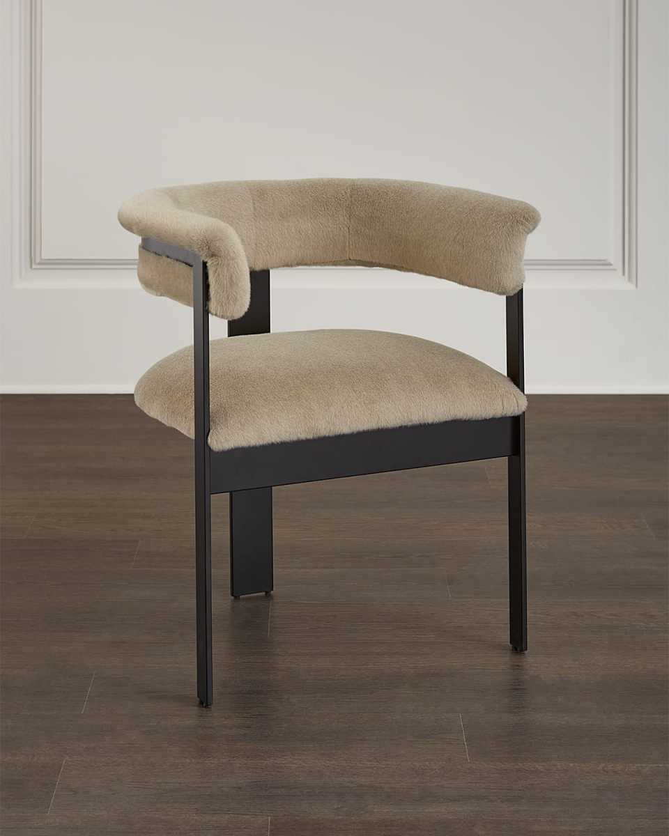 Darcy Fawn Faux Fur Dining Chair