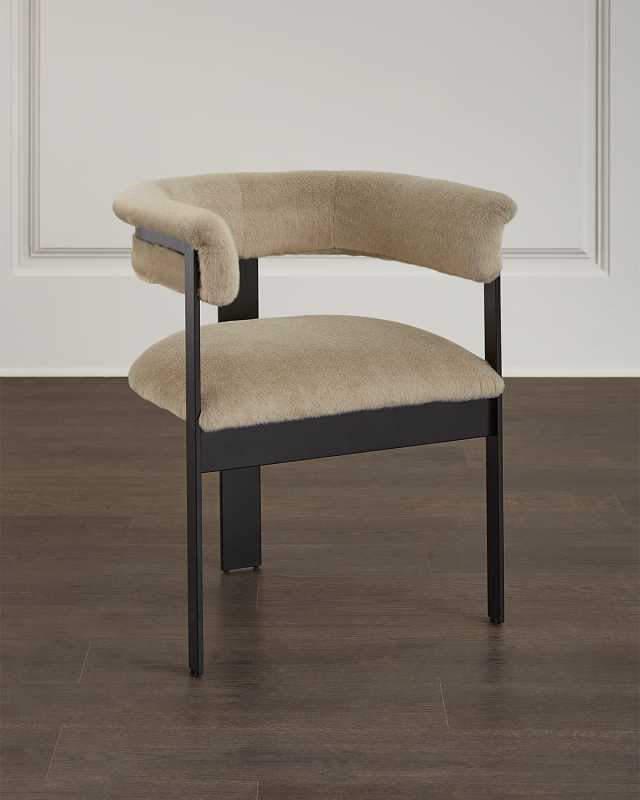 Darcy Fawn Faux Fur Dining Chair