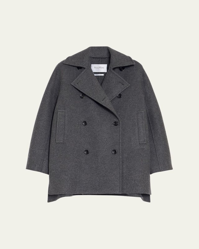 Asturie Tiered-Ruffle Double-Breasted Coat