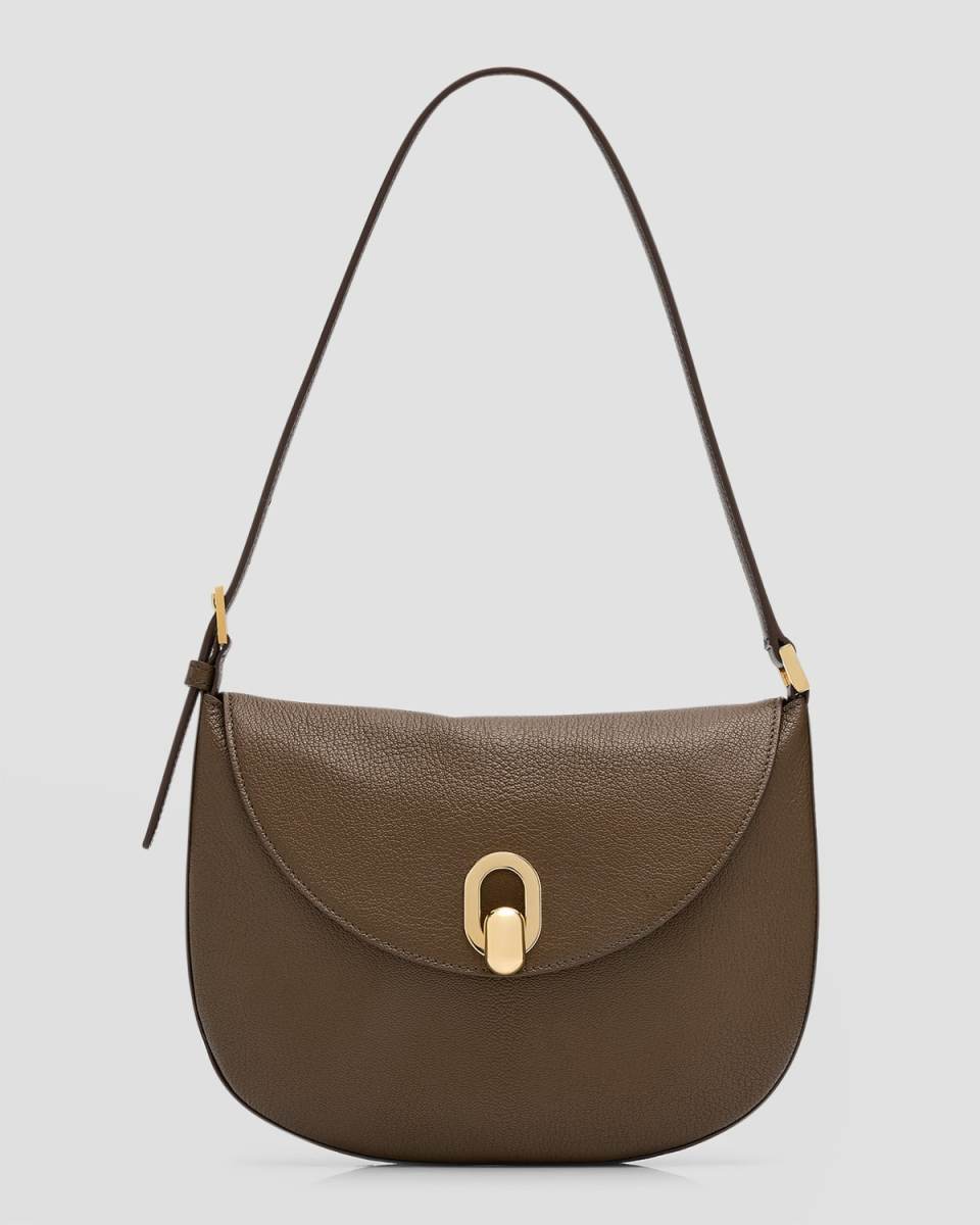 Tondo Small Flap Leather Hobo Bag