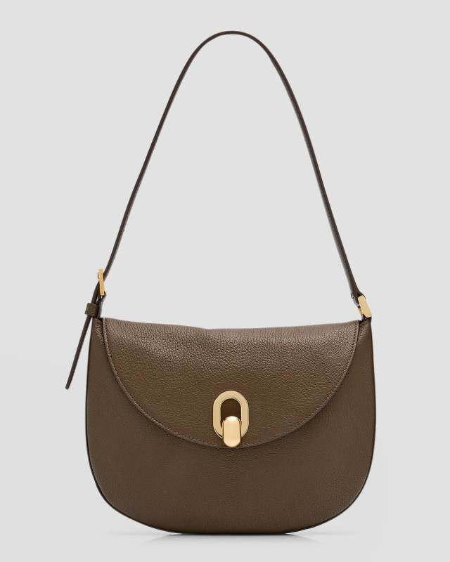Tondo Small Flap Leather Hobo Bag
