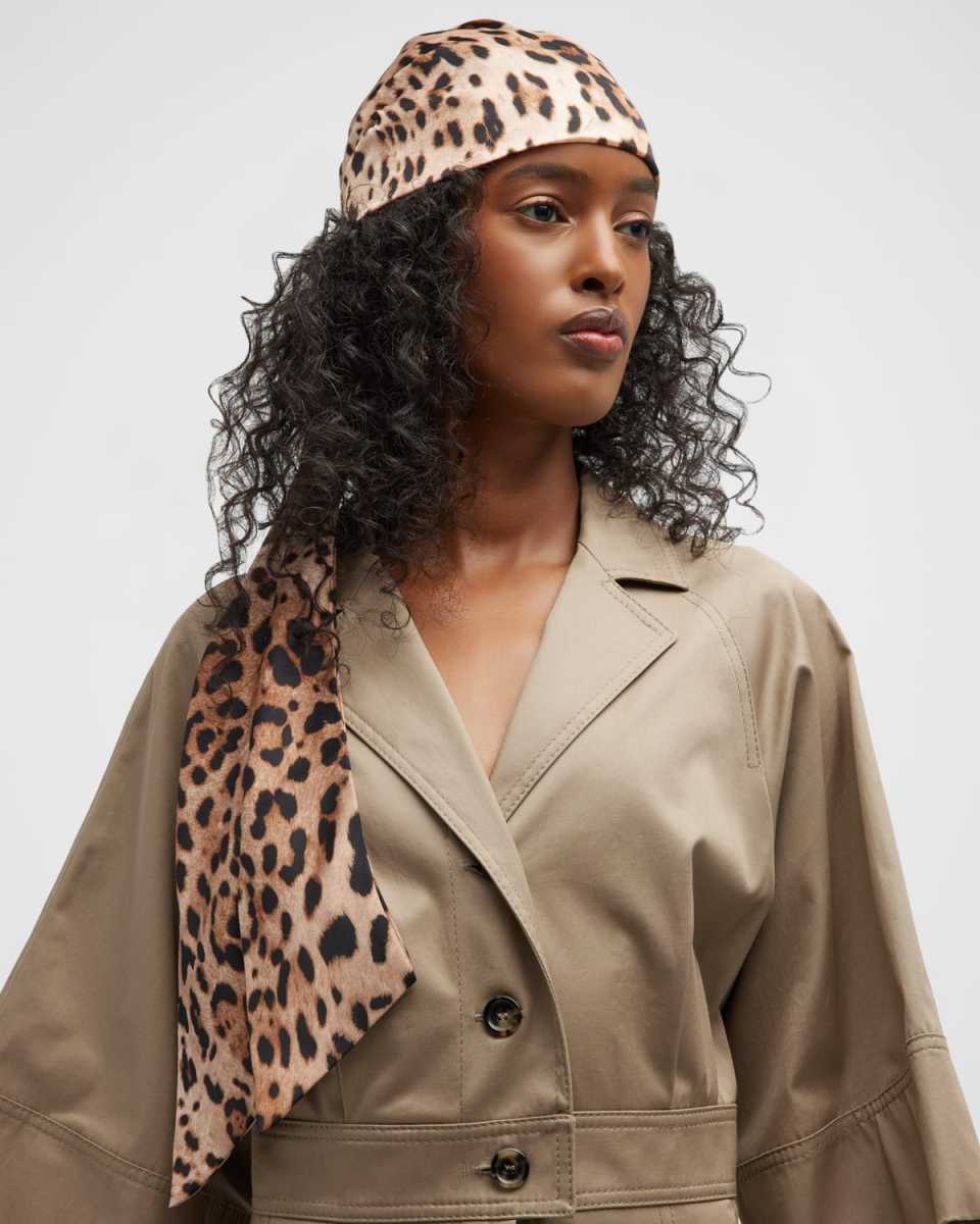 Gigi Leopard-Print Satin Headscarf