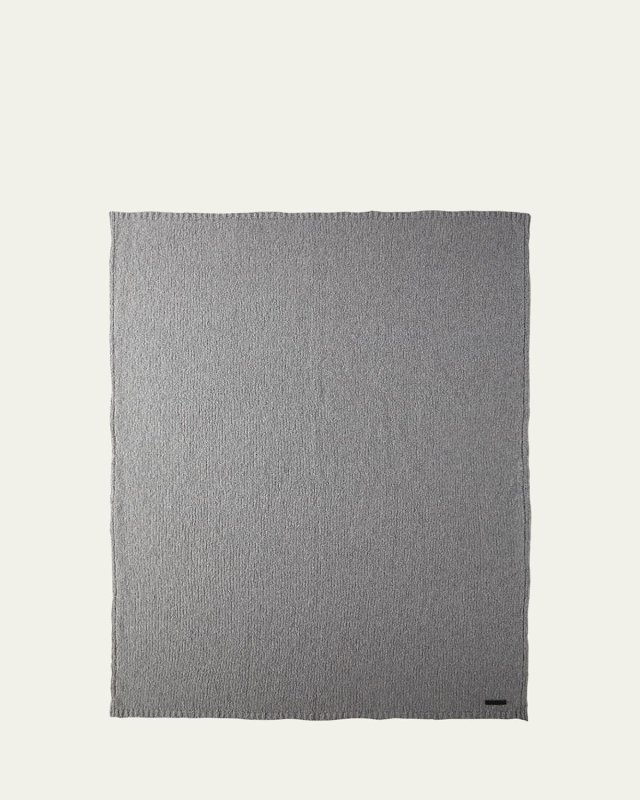 Bouclé Cashmere-Silk Throw Blanket