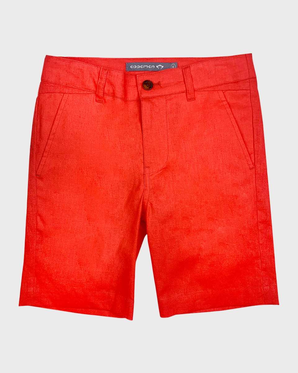 Boy's Linen-Cotton Trouser Shorts, Size 2-12