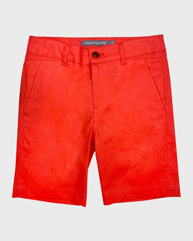 Boy's Linen-Cotton Trouser Shorts, Size 2-12