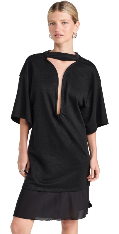 Victoria Beckham Frame Cut-Out T-Shirt Dress Black