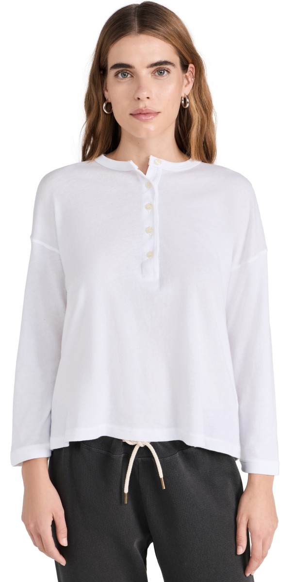THE GREAT. The Shrunken Henley True White