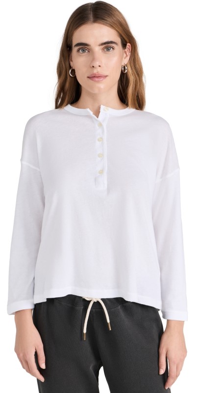 THE GREAT. The Shrunken Henley True White