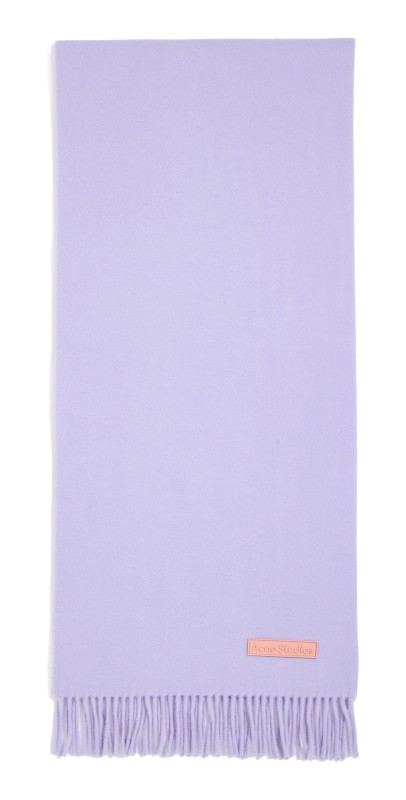 Acne Studios Wool Scarf with Label Lilac Purpl