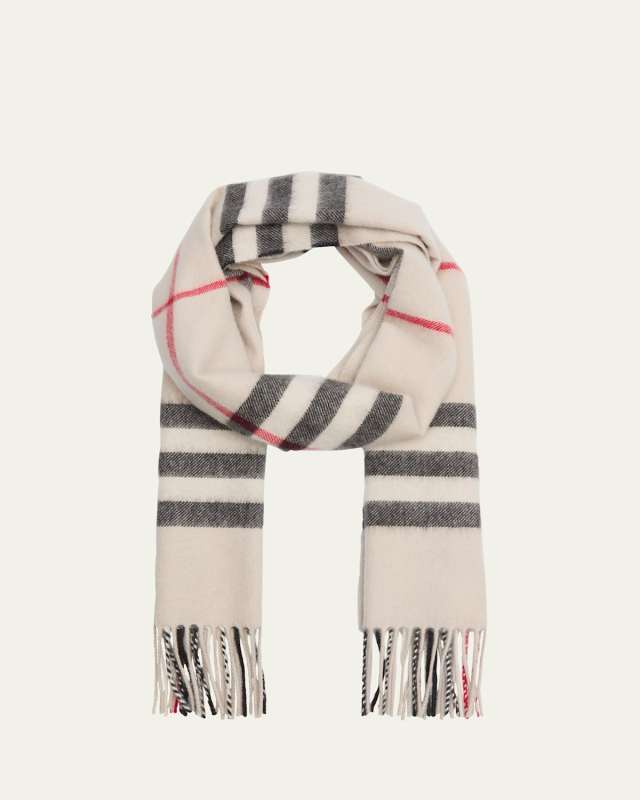 Giant-Check Cashmere Scarf