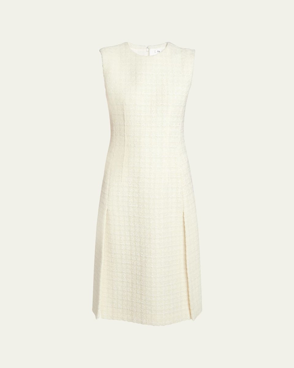 Tweed Pleated Midi Dress