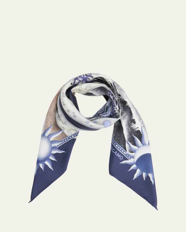 Daynight Silk Twill Square Scarf