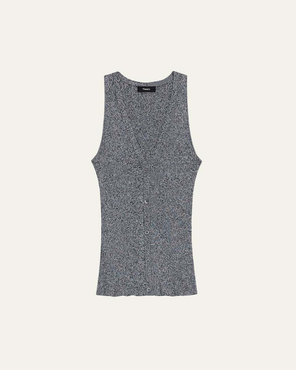 Slim Rib Button-Front Vest