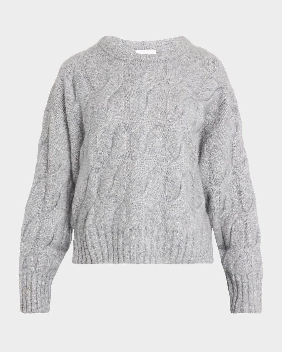 Cashmere-Silk Cable Sweat