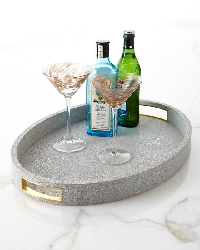 Modern Faux Shagreen Cocktail Tray