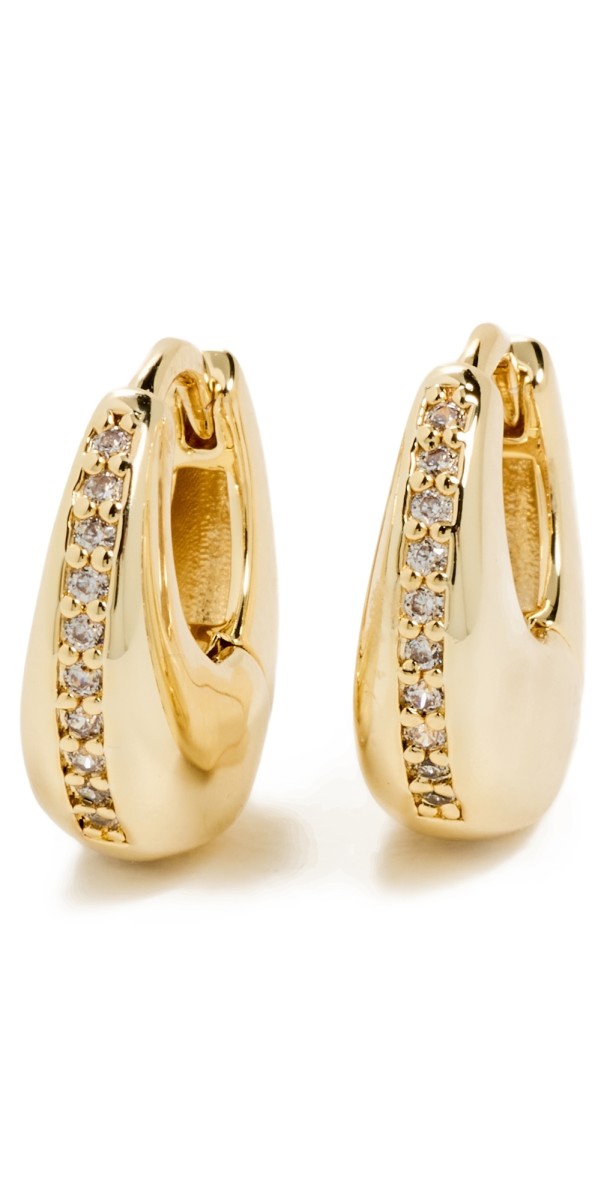 By Adina Eden Graduated Huggie Earrings Gold