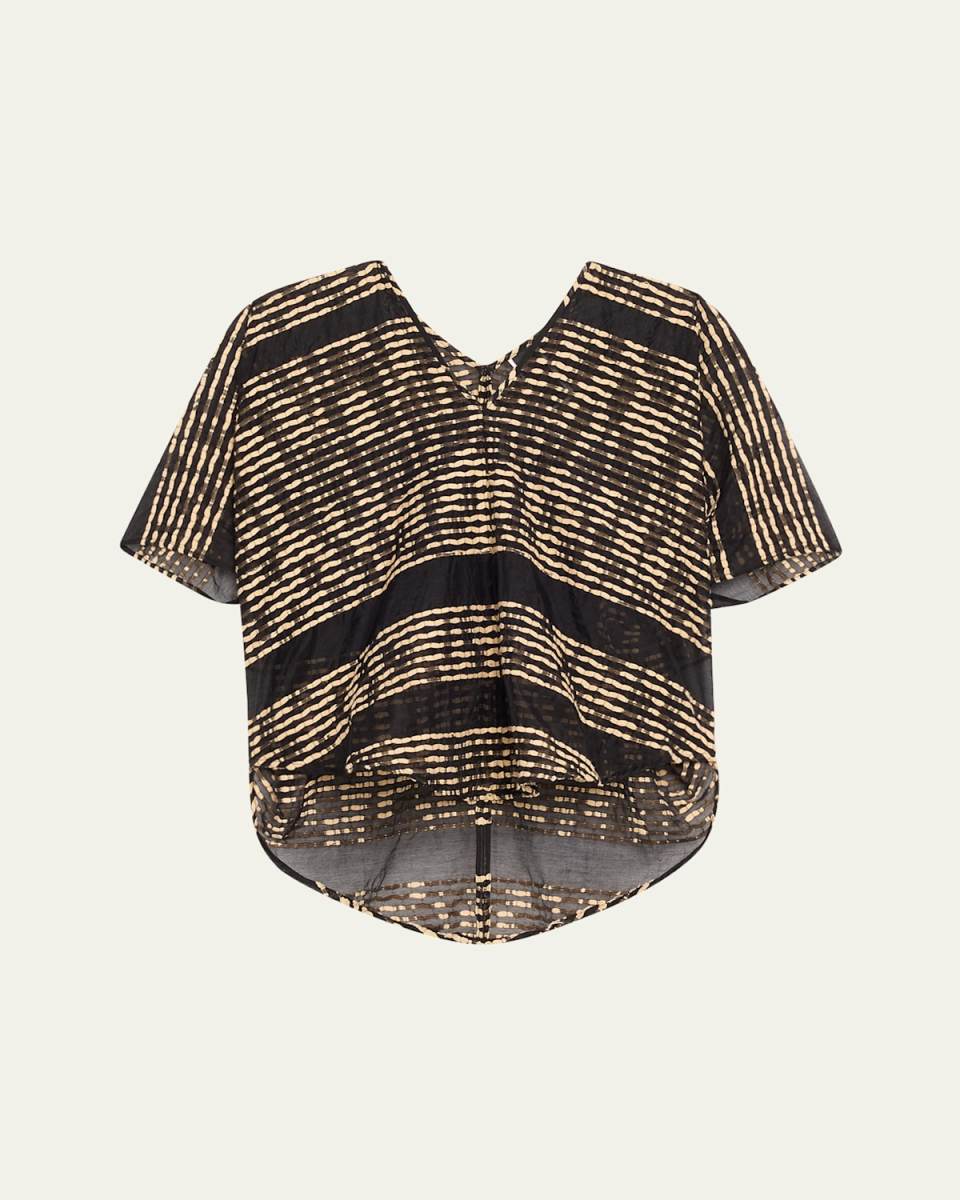 Circle Lightweight Woven Stripe Top