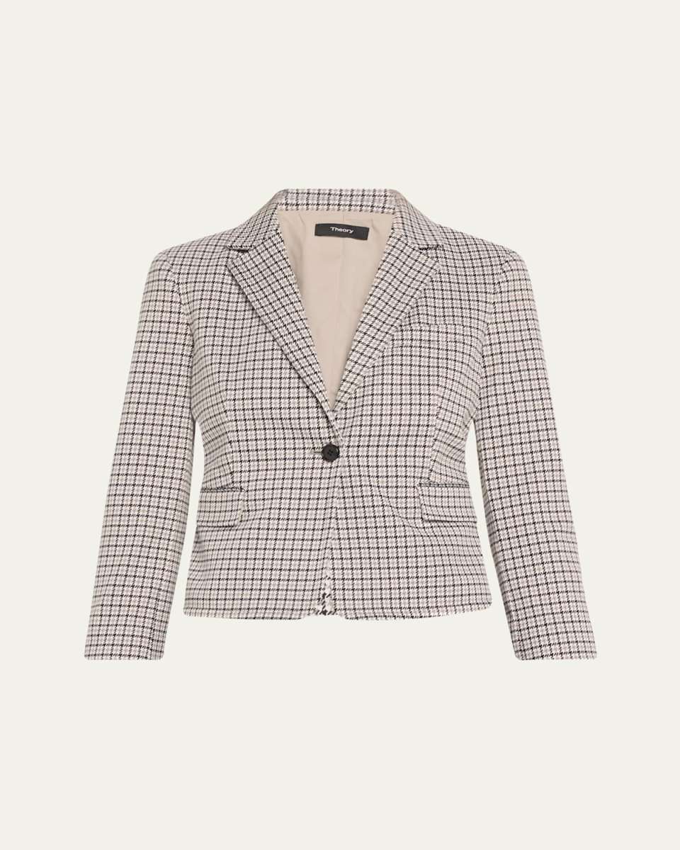 Micro Houndstooth Stretch Blazer