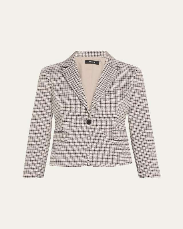Micro Houndstooth Stretch Blazer