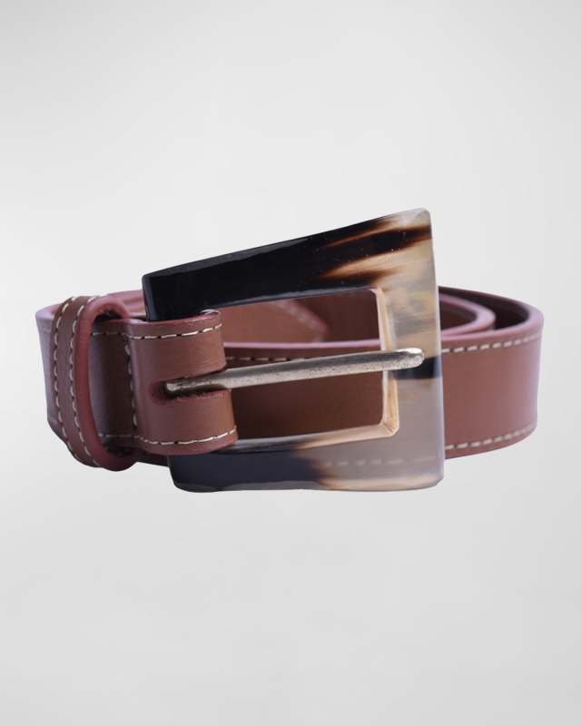 Azza Trapeze Buckle Leather Belt