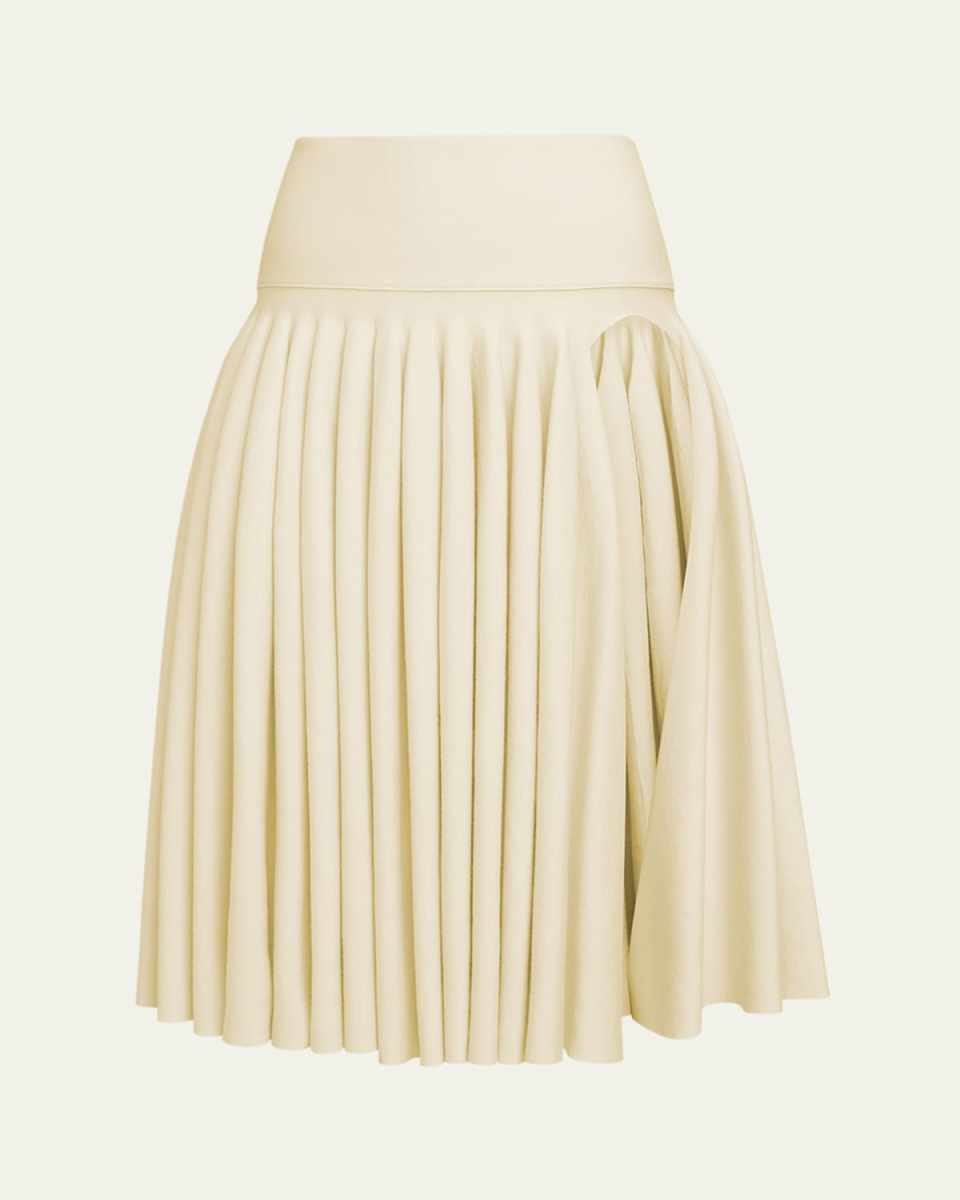 Slit-Detailed Knit Godet Midi Skirt