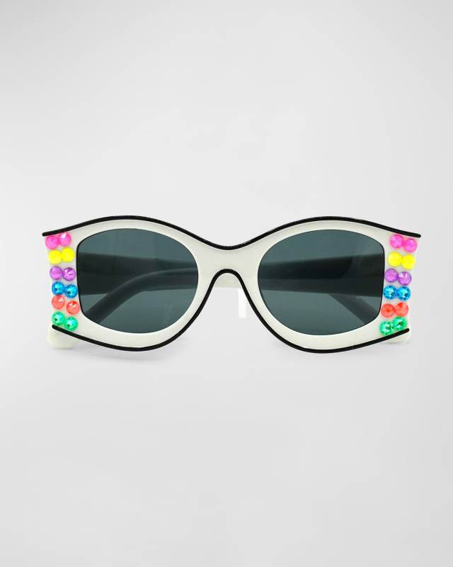 Girl's Neon Crystal Sunglasses