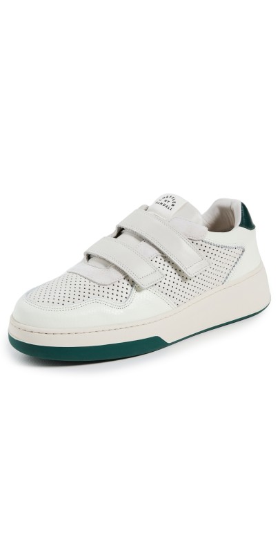 Loeffler Randall Cameron Velcro Low Top Sneakers Green/Cream