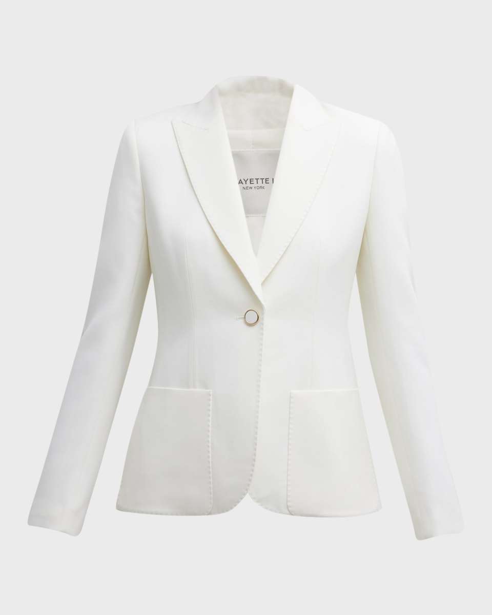 Single-Button Peak-Lapel Pick Stitch Blazer