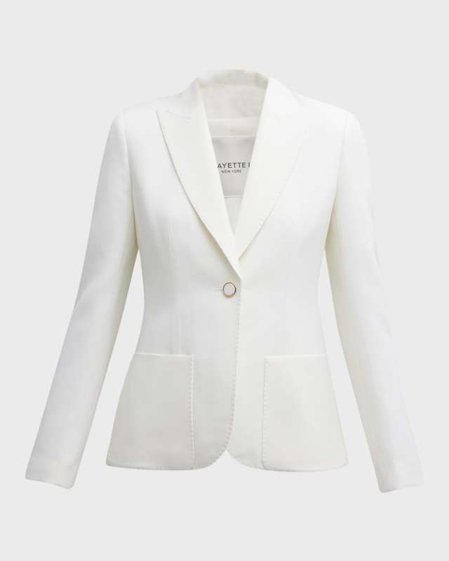 Single-Button Peak-Lapel Pick Stitch Blazer