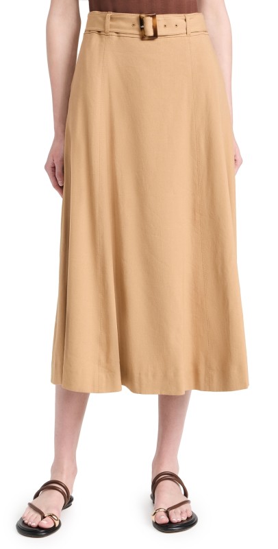 Veronica Beard Arwen Skirt Desert Khaki