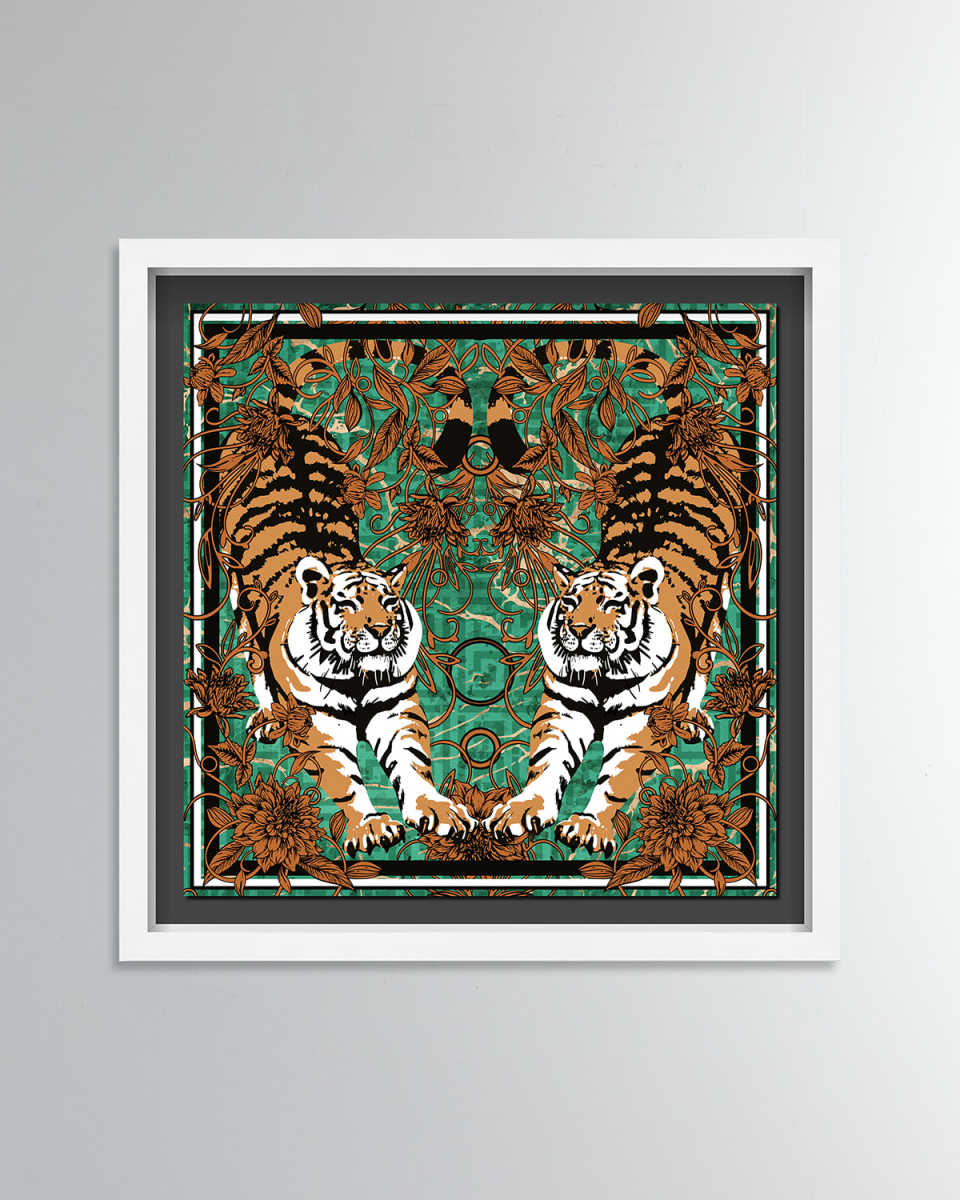 Emerald Tiger Pair Giclee Art Print