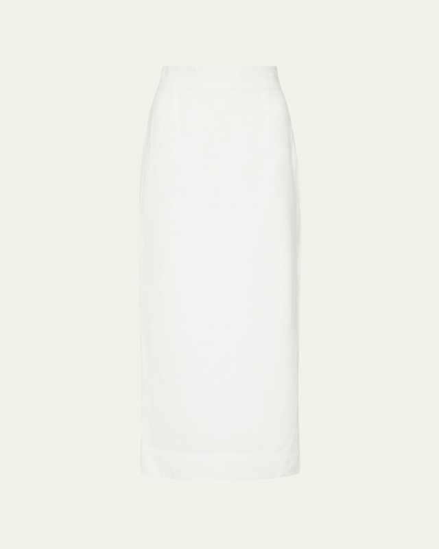 Emma Long Linen Pencil Skirt