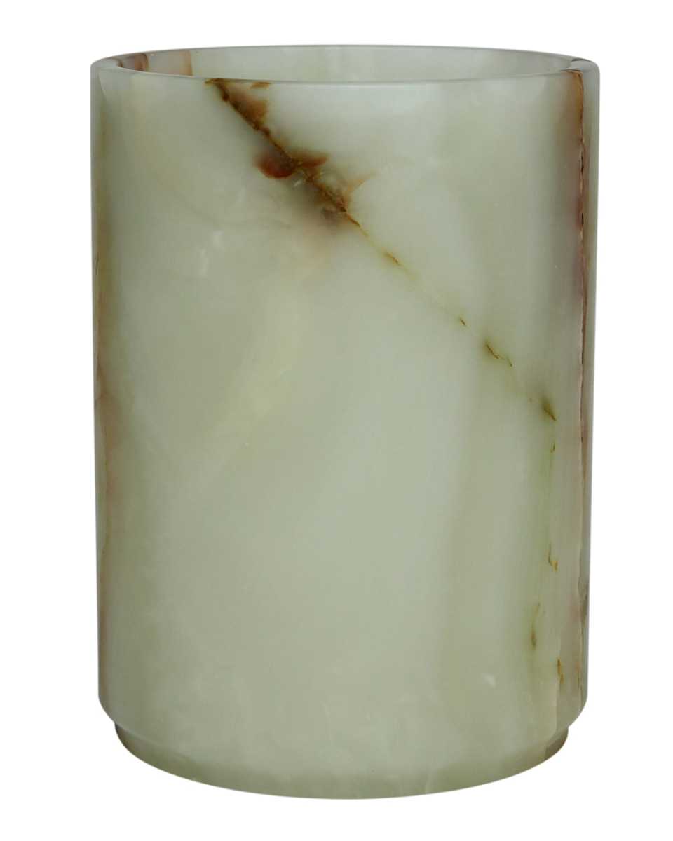 Eris Collection Light Green Onyx Round Wastebasket w/ Liner
