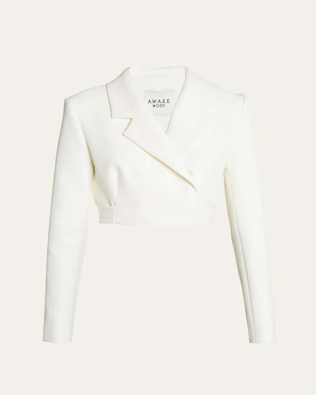 Cropped Wrap-Around Jacket with Ties