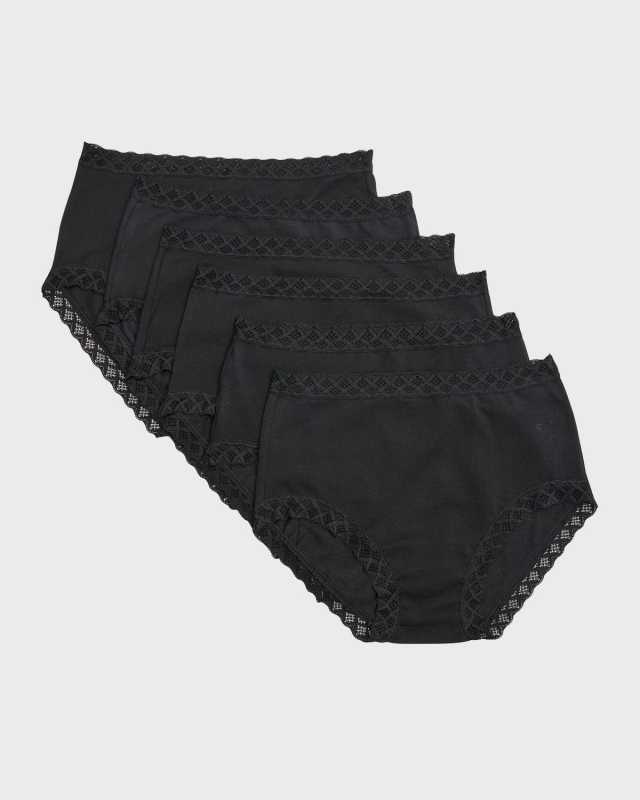 Bliss Lace-Trim Briefs, Pack of 6