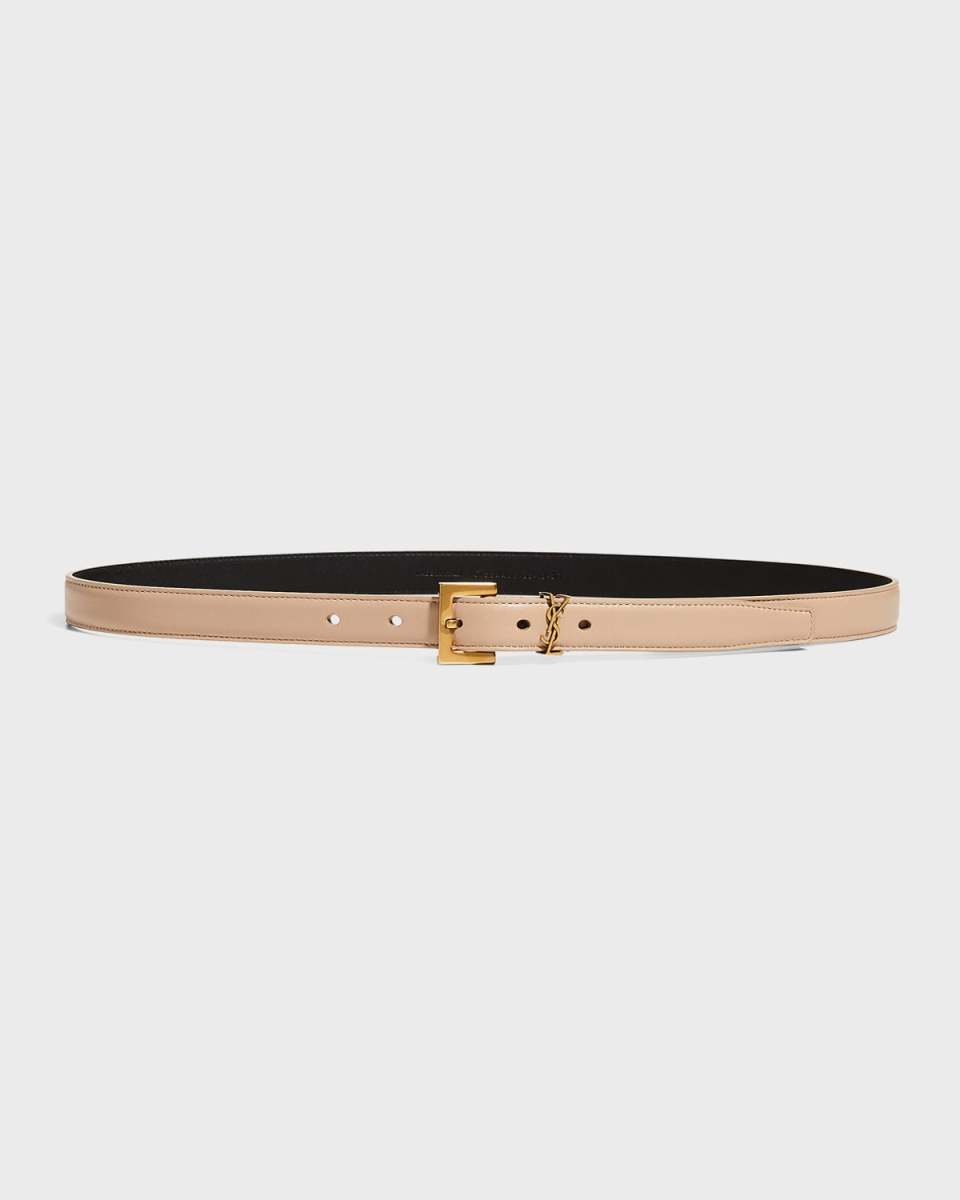 YSL Monogram Leather Belt