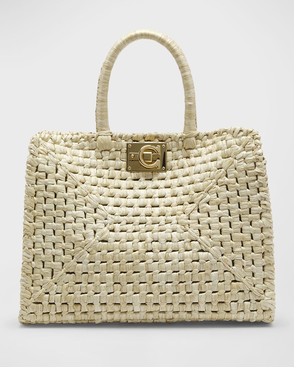 The Studio Raffia Basket Top-Handle Bag