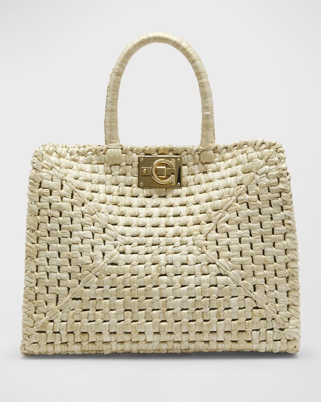 The Studio Raffia Basket Top-Handle Bag