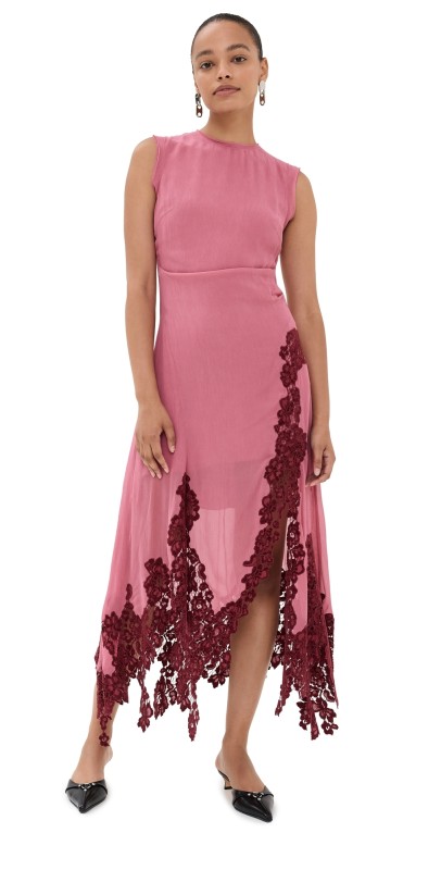 Acne Studios Georgette Crepe Dress Tango Pink